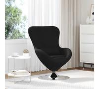 Poltrona Ergonomica Nera Girevole in Tessuto Morbido Sedia da Relax per Soggiorno Decorazione Moderna Seduta Comoda. Perfetta per Leggere e Intrattenere. Gambe in Cromo Incluse. Seduta Style