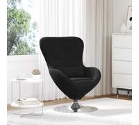 vidaXL Poltrona Girevole Moderna Nera Comfort Ergonomico Sedile Elegante Interno Soggiorno e Ufficio Domestico Compatto Rivestimento Trapuntato Tessile Morbido Mobili Lettura