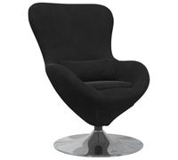 vidaXL Poltrona uovo Nero Velluto, Poltrona Moderna in Velluto, Sgabello Girevole Elegante, Comodo Sedile per il Soggiorno, Arredo Interno Chic