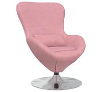 vidaXL Poltrona uovo Rosa Velluto, Poltrona Moderna in Velluto, Sgabello Girevole Elegante, Comodo Sedile per il Soggiorno, Arredo Interno Chic