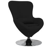 Poltrona Ergonomica Nera Girevole in Tessuto Morbido Sedia da Relax per Soggiorno Decorazione Moderna Seduta Comoda. Perfetta per Leggere e Intrattenere. Gambe in Cromo Incluse. Seduta Style