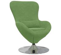 vidaXL Poltrona uovo Verde chiaro Velluto, Poltrona Moderna in Velluto, Sgabello Girevole Elegante, Comodo Sedile per il Soggiorno, Arredo Interno Chic