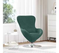 vidaXL Poltrona uovo Verde Scuro 63 x 73 x 90 cm Velluto