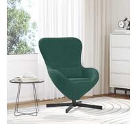 vidaXL Poltrona Ergonomica in Velluto Verde Scuro di con Braccioli Curvi | Sedia Moderna e Stilosa per il Soggiorno e la Camera da Letto, Sedia Egg Comoda per Rilassarsi a Casa