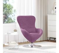 vidaXL Poltrona Elegante in Velluto Viola per Soggiorno | Design Ergonomico con Base Girevole Struttura in Acciaio Robusta Uso Interno Sedia Mobili Moderni Stili Confortevoli Poltrona Singola
