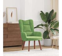 vidaXL Poltrona Ergonomica Verde Chiaro con Gambe in Legno Poltrona Rivestita in Tocco Morbido per Uso Interno, Perfetta per Soggiorno e Camera da Letto - Durevole - Comfort - Sediata Moderna per U