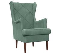 vidaXL Poltrona in velluto verde mare, poltrona chic accento, sedia moderna in velluto per una lettura confortevole, metallo elegante e mobili da interno durevoli
