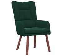 vidaXL Poltrona Moderna in Velluto Verde Scuro con Braccioli Imbottiti per Soggiorno e Camera da Letto Struttura in Legno Robusto Design Elegante e Moderno Ottima Sedia da Lettura Imbottita