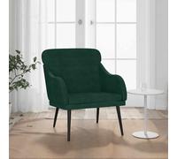 vidaXL Poltrona Verde Scuro 63x76x80 cm Velluto, poltrona relax, poltrona per camera da letto, arredamento camera da letto, poltrona da soggiorno