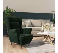 vidaXL Poltrona Verde Scuro Velluto