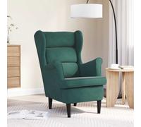 vidaXL Poltrona Verde Scuro Velluto