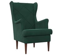 vidaXL Poltrona in velluto verde scuro, poltrona chic accento, sedia moderna in velluto per una lettura confortevole, metallo elegante e mobili da interno durevoli