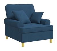 vidaXL Poltrona XL con Cuscini Blu Tessuto
