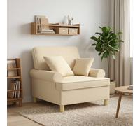vidaXL Poltrona XL con Cuscini Crema Tessuto