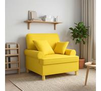 vidaXL Poltrona XL con Cuscini Giallo Chiaro Tessuto