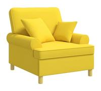vidaXL Poltrona XL con Cuscini Giallo Chiaro Tessuto