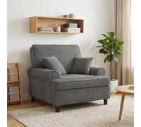 vidaXL Poltrona XL con Cuscini Grigio Chiaro Tessuto a 1,5 linee