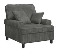 vidaXL Poltrona XL con Cuscini Grigio Chiaro Tessuto a 1,5 linee