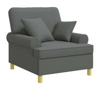 vidaXL Poltrona XL con Cuscini Grigio Scuro Tessuto