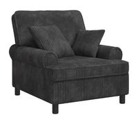 vidaXL Poltrona XL con Cuscini Grigio Scuro Tessuto a 1,5 linee