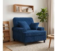 vidaXL Poltrona XL con Cuscini Navy Tessuto a 1,5 linee