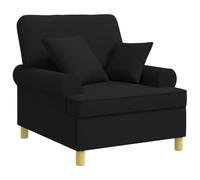 vidaXL Poltrona XL con Cuscini Nero Tessuto