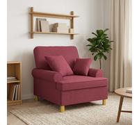 vidaXL Poltrona XL con Cuscini Rosso Vino Tessuto