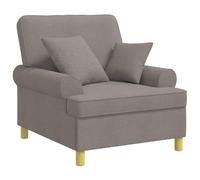 vidaXL Poltrona XL con Cuscini Tortora Tessuto