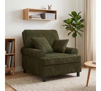 vidaXL Poltrona XL con Cuscini Verde Tessuto a 1,5 linee