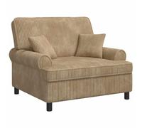 vidaXL Poltrona XXL con cuscini Beige Tessuto a 1,5 linee
