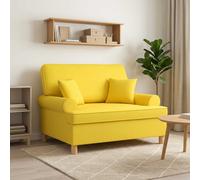 vidaXL Poltrona XXL con cuscini Giallo Chiaro Tessuto