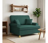 vidaXL Poltrona XXL con cuscini Verde Scuro Tessuto