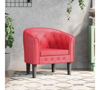 vidaXL Poltroncina a Pozzetto Rossa in Similpelle, Poltrona a pozzetto, Poltrona, Poltrona da Salotto, poltrone a pozzetto, Poltrona da Soggiorno