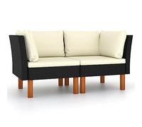vidaXL Poltrone Angolari 2 pz Polyrattan e Legno Massello di EucaliptoMobili