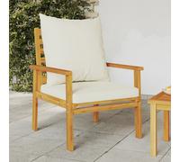 Poltrona da giardino 2 pezzi con cuscino in legno massiccio di acacia