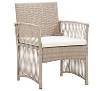 vidaXL Poltrone da Giardino con Cuscini 2 pz Beige in Polyrattan, Seduta da Giardino, Poltrona da Esterno, Sedia da Giardino, Seduta da Esterno
