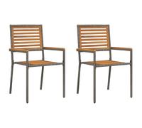 vidaXL Set di Sedie da Esterno Grigio Contemporaneo Strutture in Metallo Design Resistenti all'Acqua Perfetto per Rilassarsi Mobili per Balcone Adulti Sedie da Patio Relax nel Giardino Soluzioni