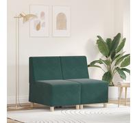 vidaXL Poltrone Divano 2 pcs Verde scuro 55 x 74 x 82 cm Velluto