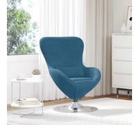 VivaXL - Poltrona in velluto blu con funzione girevole, design moderno, per soggiorno, seduta confortevole, cuscino regolabile, per la decorazione della casa, sedia singola