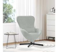 vidaXL Poltrona Ergonomica Grigia Chiara Con Funzione Girevole Moderna Poltrona Singola Per Soggiorno Design Comfortevole Rivestimento in Tessuto Lettura e Relax Costruzione in Acciaio Durevole
