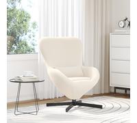 vidaXL Poltrona Contemporanea Panna Girevole Regolabile Ergonomica Soft-Touch Sedia Stilosa per Soggiorno Lettura Singola Interna