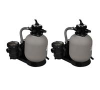 vidaXL Pompa con Filtro a Sabbia 2 pz 600 W 17000 l/h