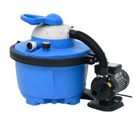 vidaXL Pompa con Filtro a Sabbia Blu e Nera 385x620x432 mm 200W 25L