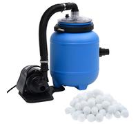 vidaXL Pompa con Filtro per Piscina Nera e Blu 4 m³/h