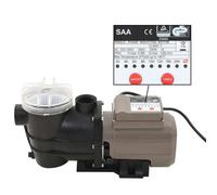 vidaXL Pompa per Piscina con Timer Nera 0,25 HP 8000 L/h
