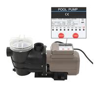 vidaXL Pompa per Piscina con Timer Nera 0,25 HP 8000 L/h Acciaio Pulizia Acqua