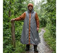 vidaXL Poncho da pioggia 2-in-1 con cappuccio Grigio e arancione