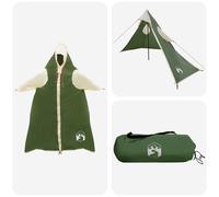 vidaXL Poncho da pioggia 2-in-1 con cappuccio Verde 262 x 126 x 130 cm