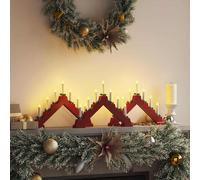 vidaXL Ponte con Candele di Natale 3 pcs Rosso 39.5 x 5 x 29 cm