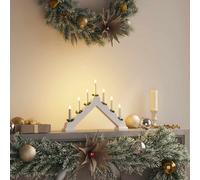 vidaXL Ponte con Candele di Natale con 7 LED Bianco 39.5 x 5 x 29 cm
